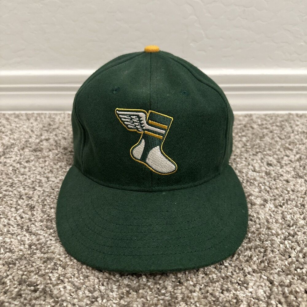 Uni-Watch Ebbets Field Green Yellow Flannels Baseball Adjustable Strapback Hat